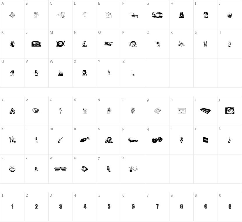 Denise DJ的字符映射图