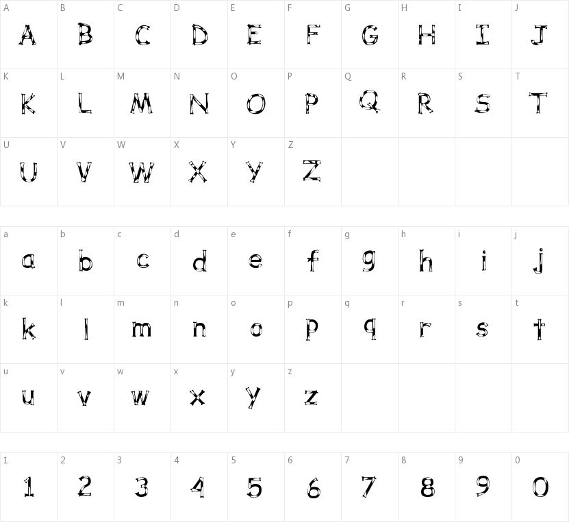 Dalmata Dream的字符映射图