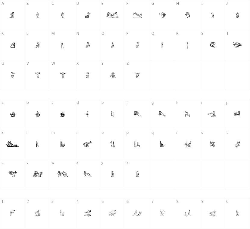 Workout Routine的字符映射图