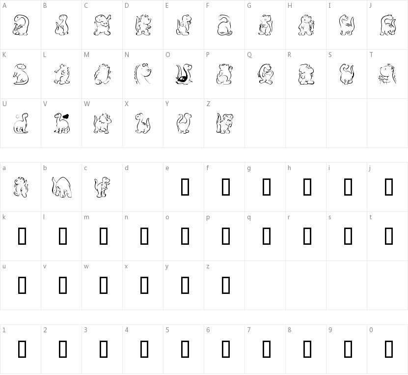 KR Nicky's Dinos的字符映射图