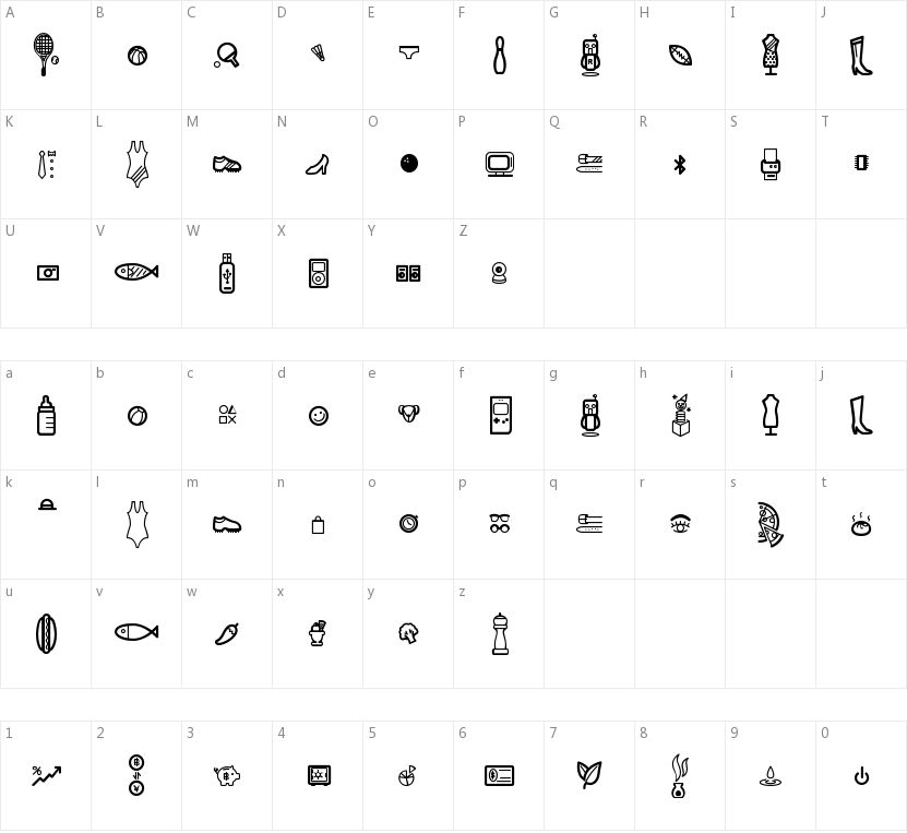 Dingpartment Store的字符映射图