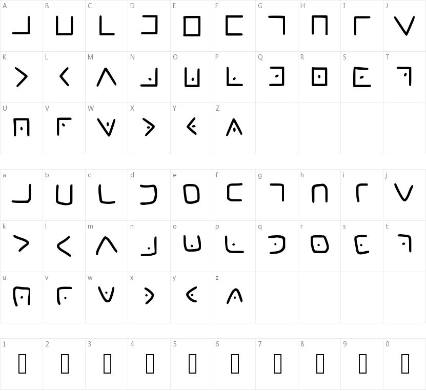 Masonic Cipher的字符映射图