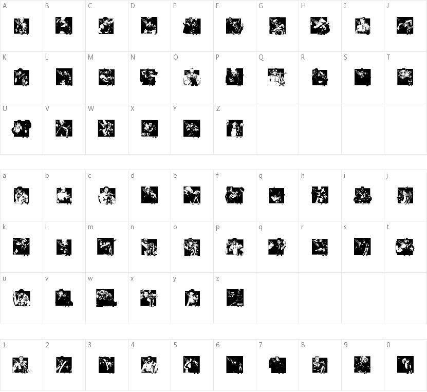 KOF Dingbats的字符映射图