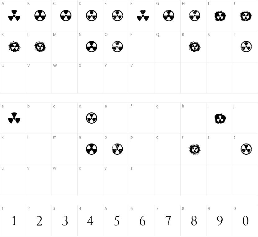 Radiation的字符映射图