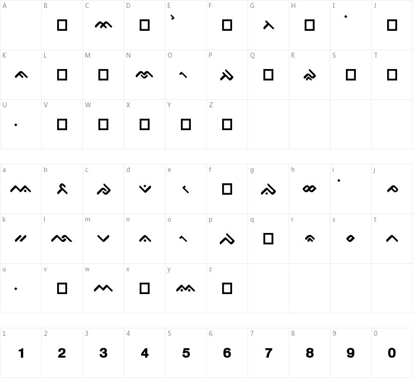 OgieCappo Campotype的字符映射图