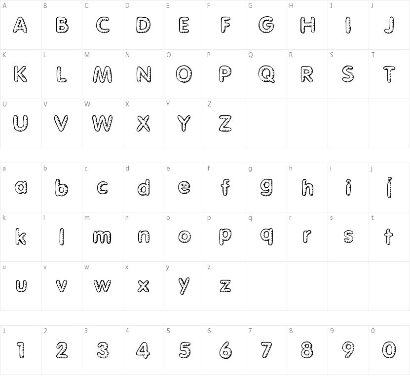 Glimstick的字符映射图