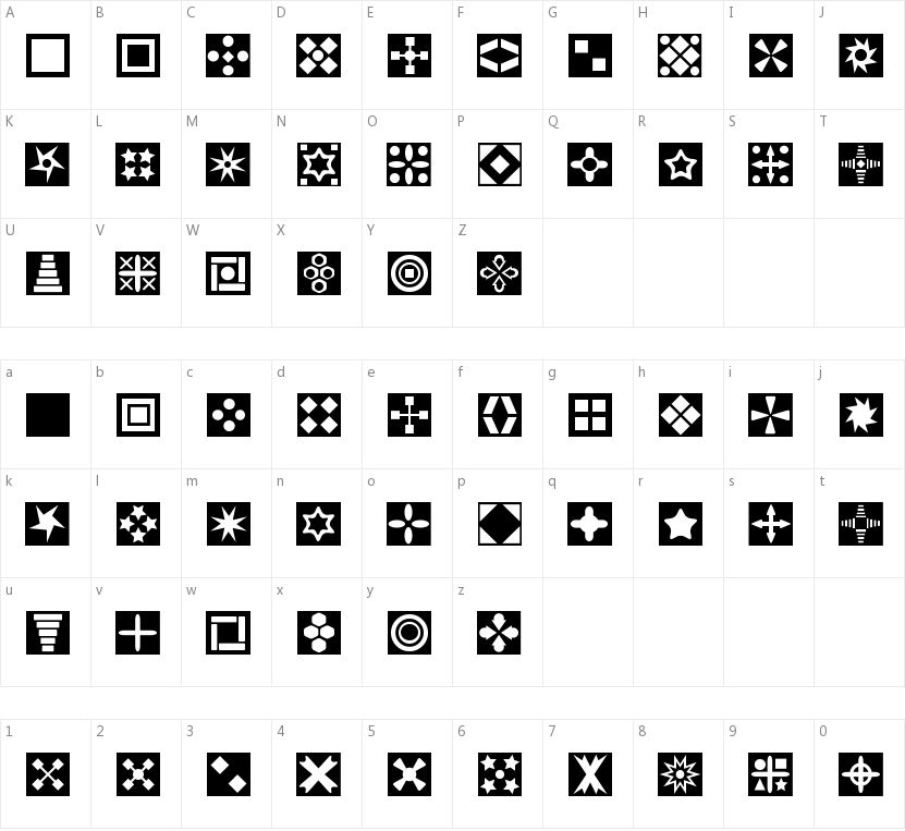 Square Things的字符映射图