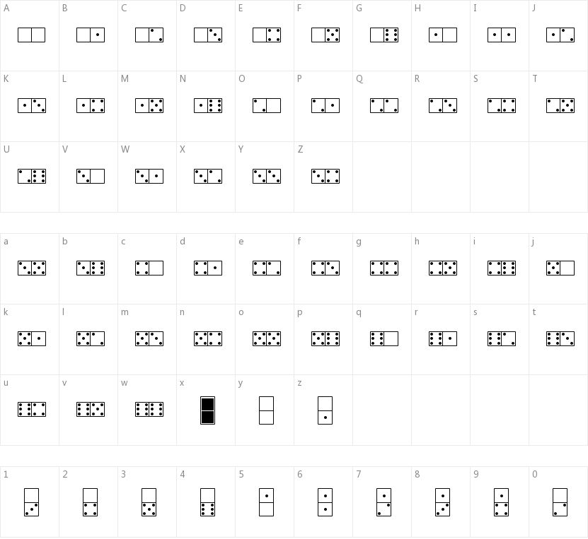 White Dominoes的字符映射图