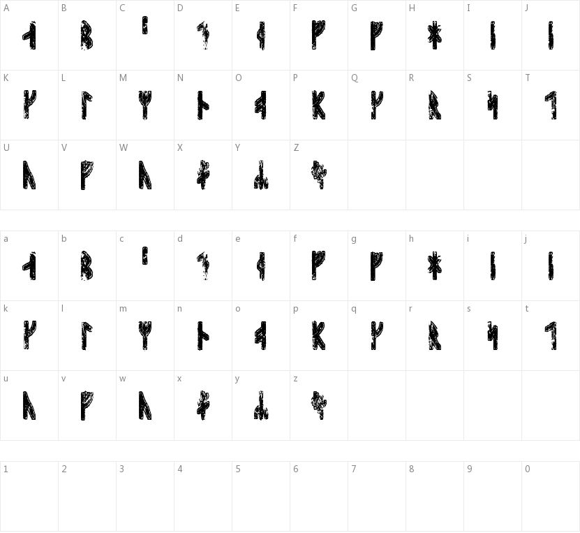 Sleipnir Runic的字符映射图