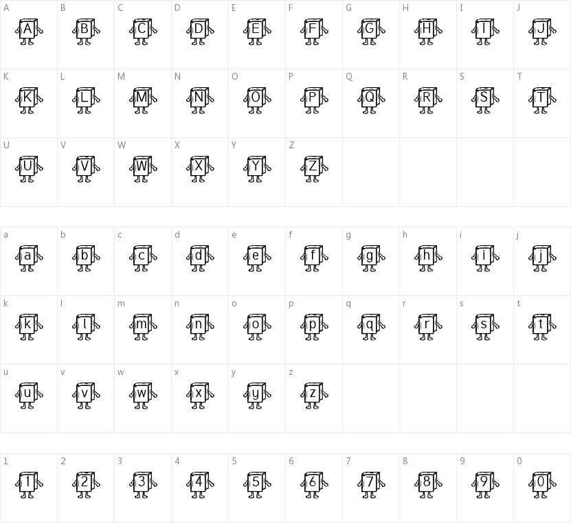Samys Bookified Tuffy的字符映射图