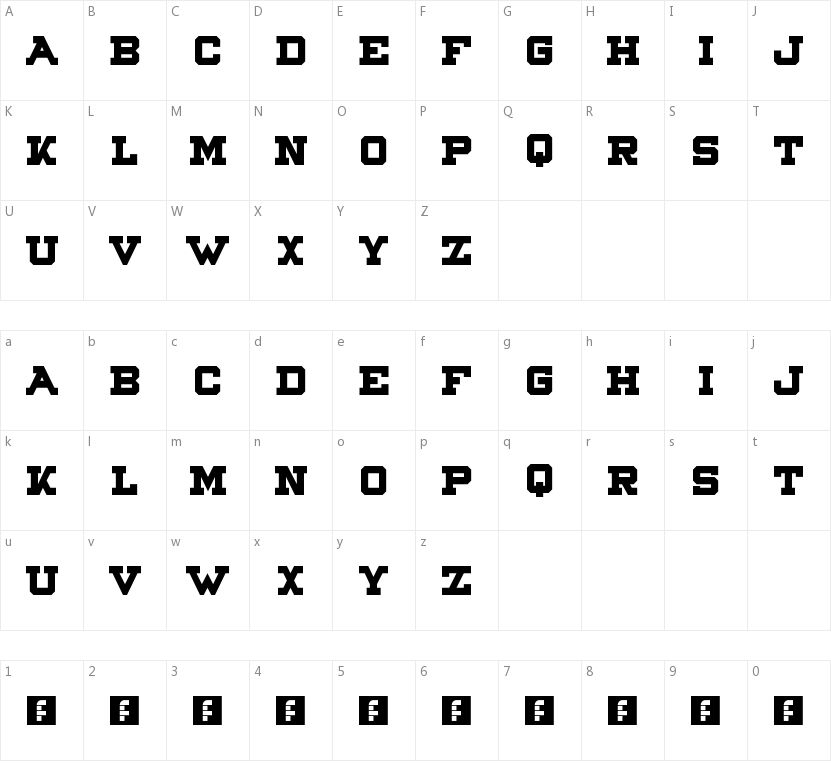 Northpoint的字符映射图