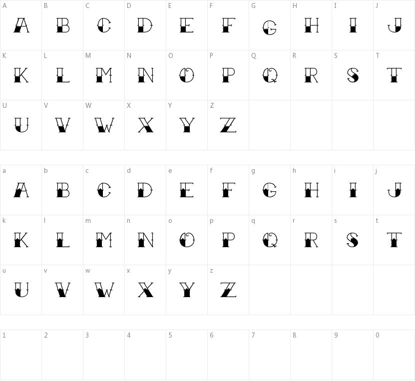 Tattoo Ink的字符映射图