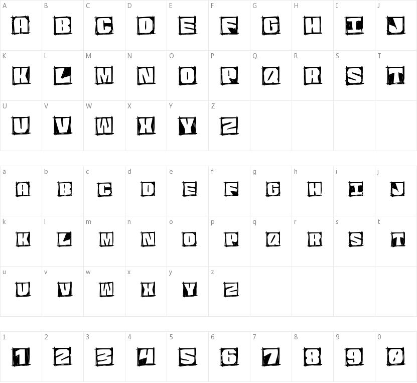 Graphic Attitude的字符映射图