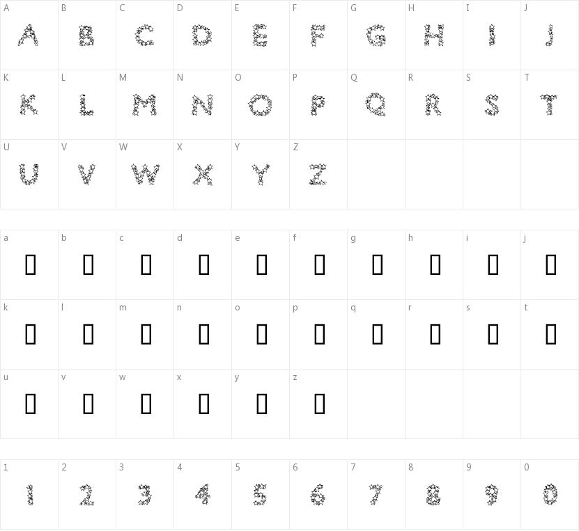 Bingo Star的字符映射图