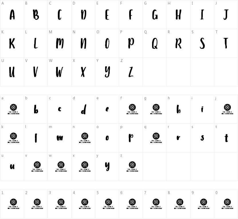 Humbley Script的字符映射图