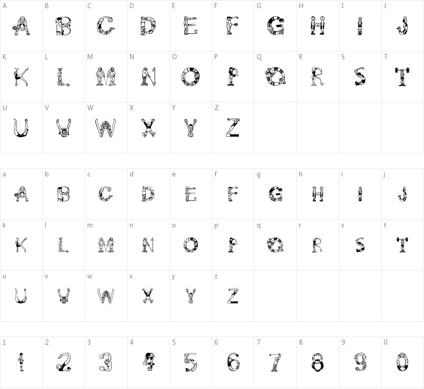 Alpha Sports的字符映射图