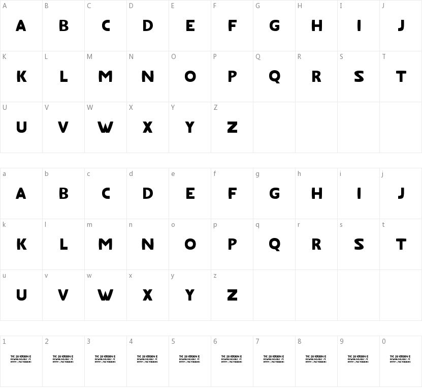 Fat Font的字符映射图