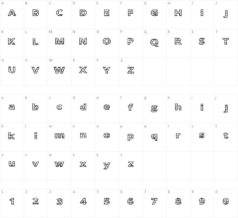 Easy Bricks的字符映射图