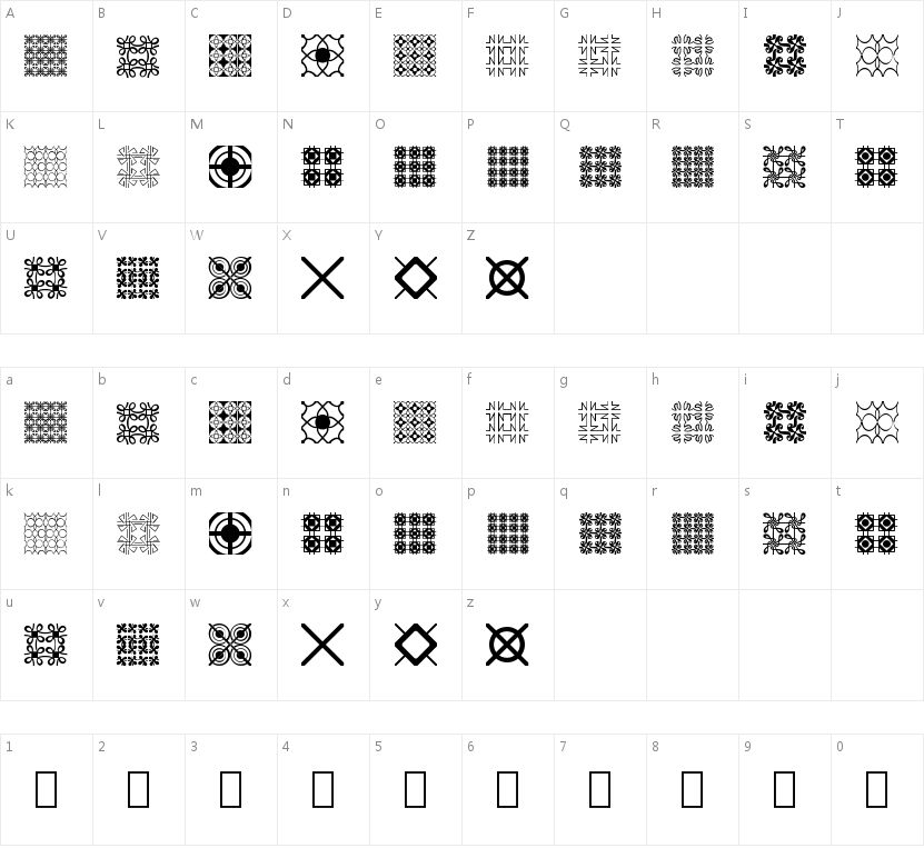 Seamless Patterns的字符映射图