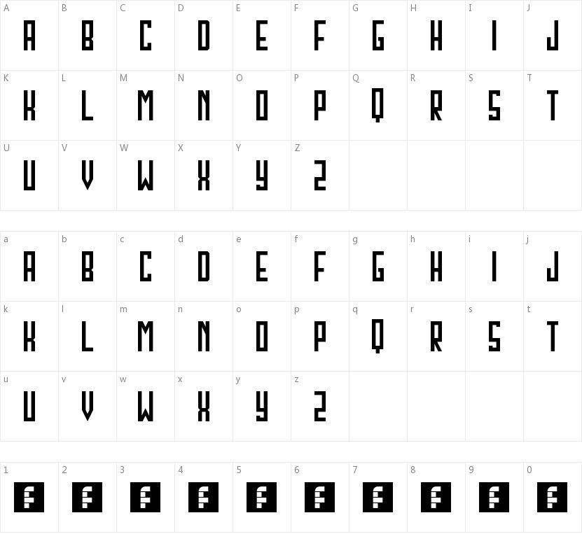 Northwest的字符映射图