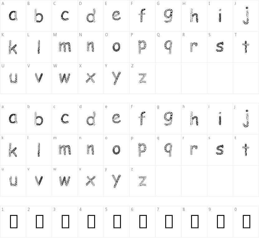 Doodlowers的字符映射图