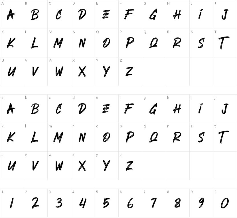 Herdrock的字符映射图