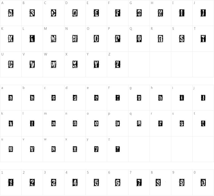 1 Dimencion的字符映射图