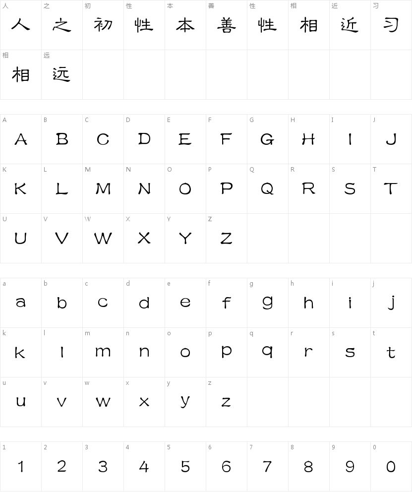 极字经典隶变简繁的字符映射图