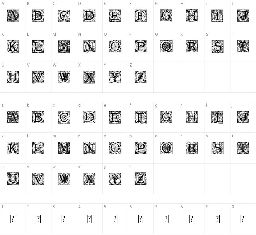 Masonic Tattegrain的字符映射图