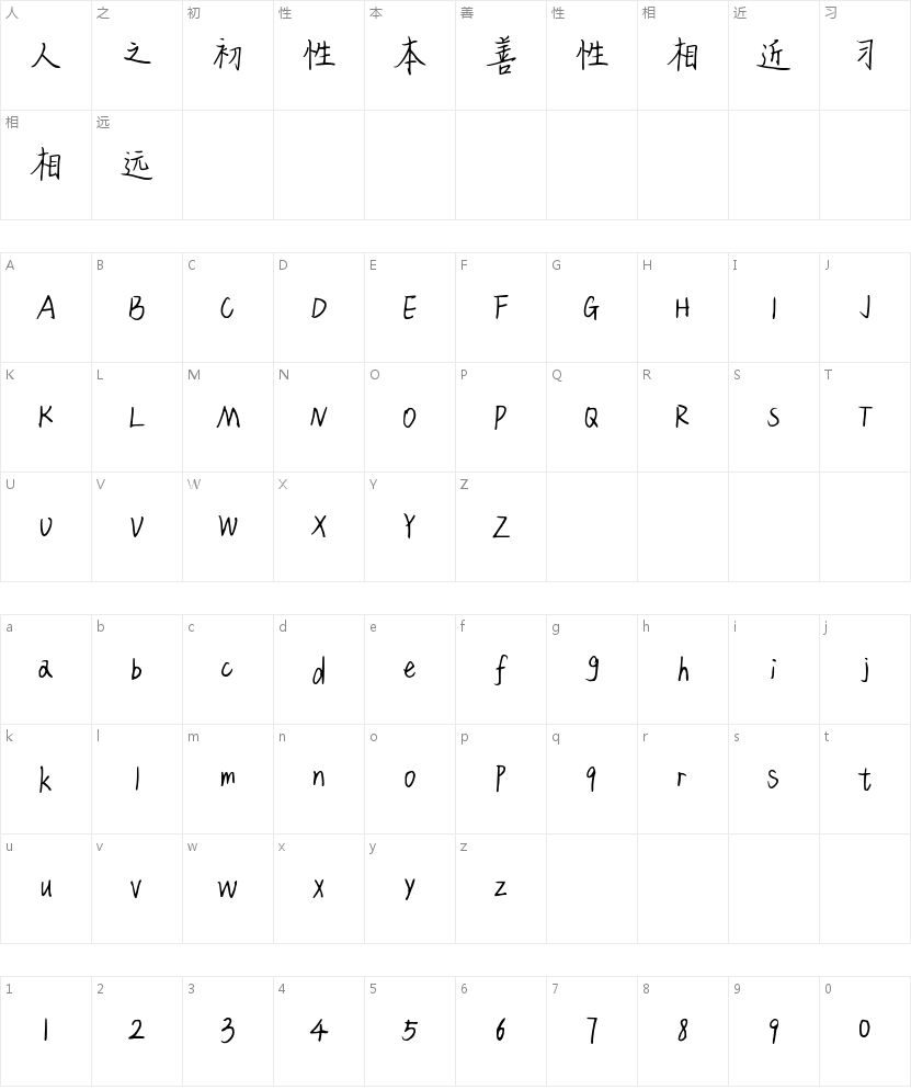 秋日纷至沓来的字符映射图