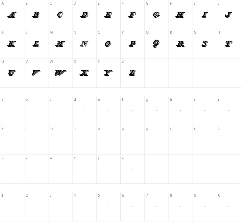 Engravier Initials的字符映射图