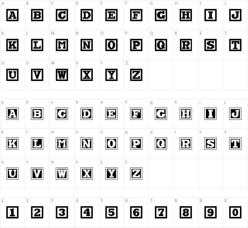 ChockABlockNF的字符映射图