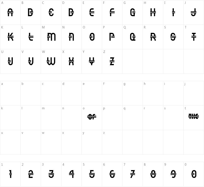 Luncheonette的字符映射图