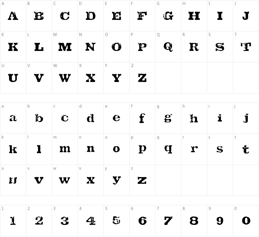 Tatu LA的字符映射图