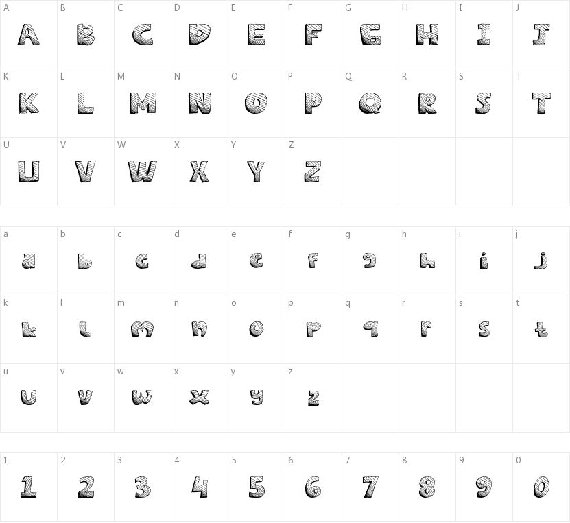 Sketches的字符映射图