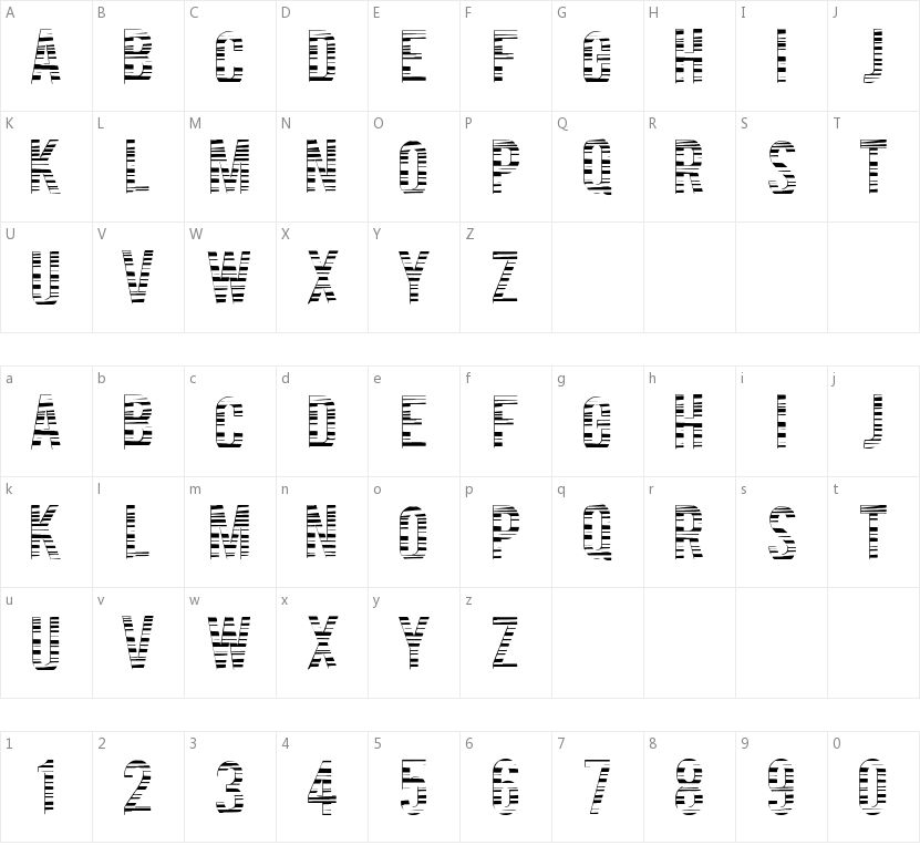 Code Bars的字符映射图