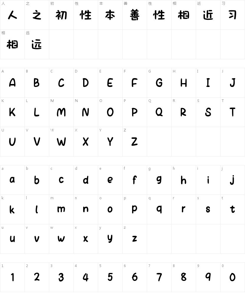 Aa首先你要开心的字符映射图
