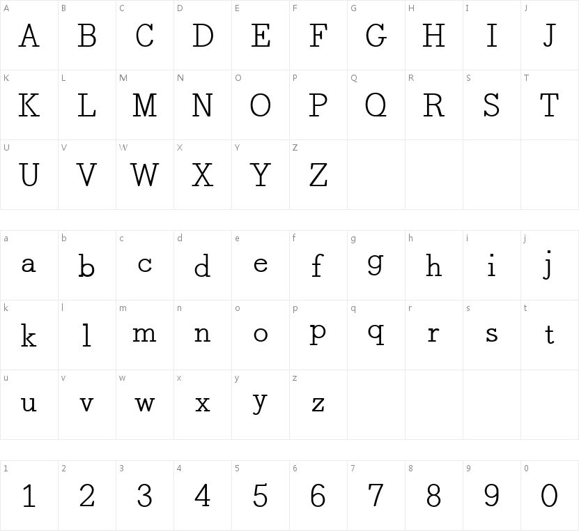 HFFassil的字符映射图