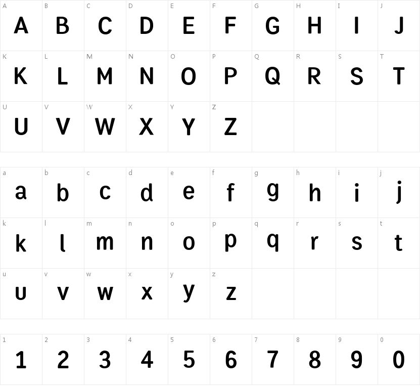 HFDearHeart的字符映射图