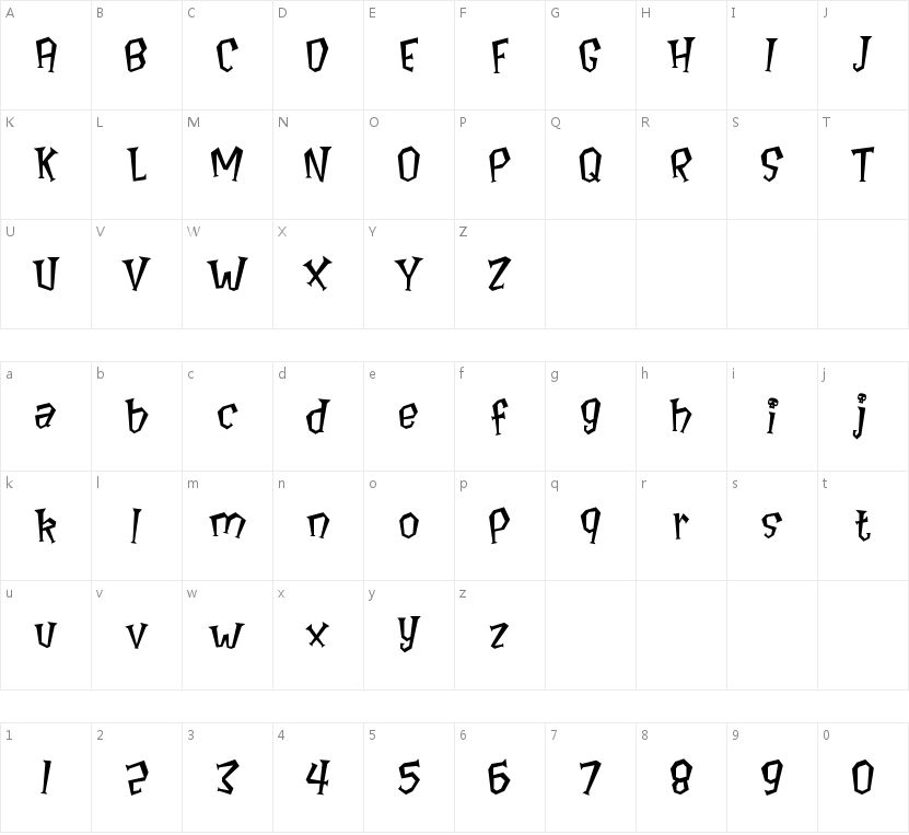 Halloween的字符映射图