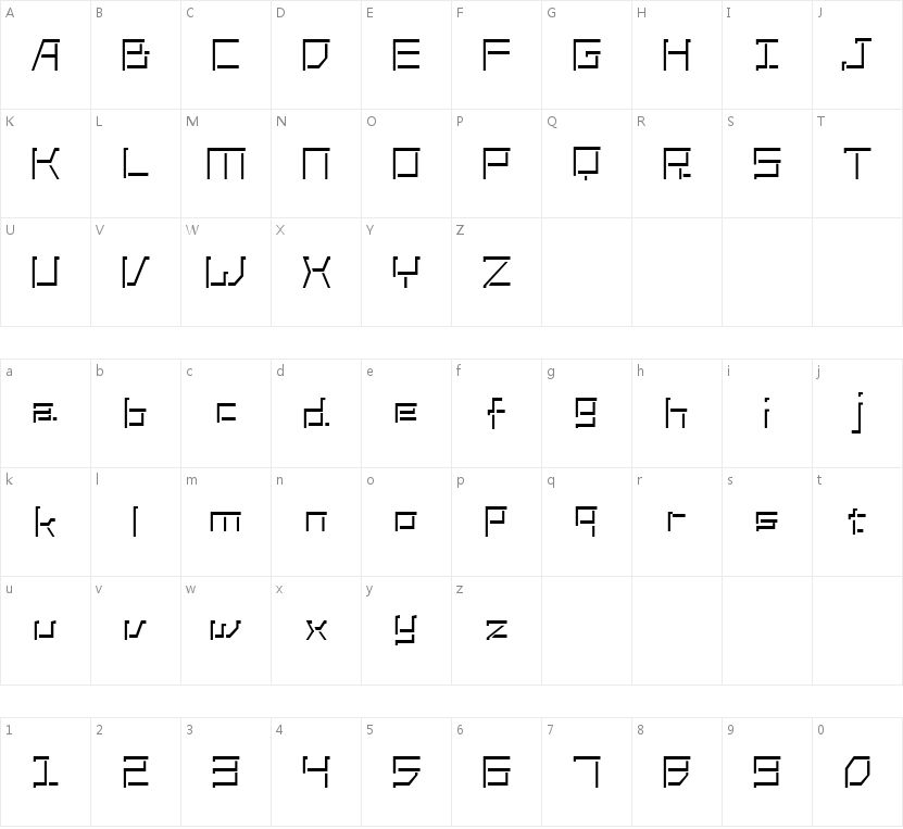 Lunation的字符映射图