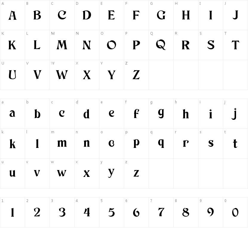 MagicalCurse的字符映射图