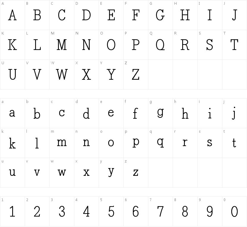 Seijaku的字符映射图