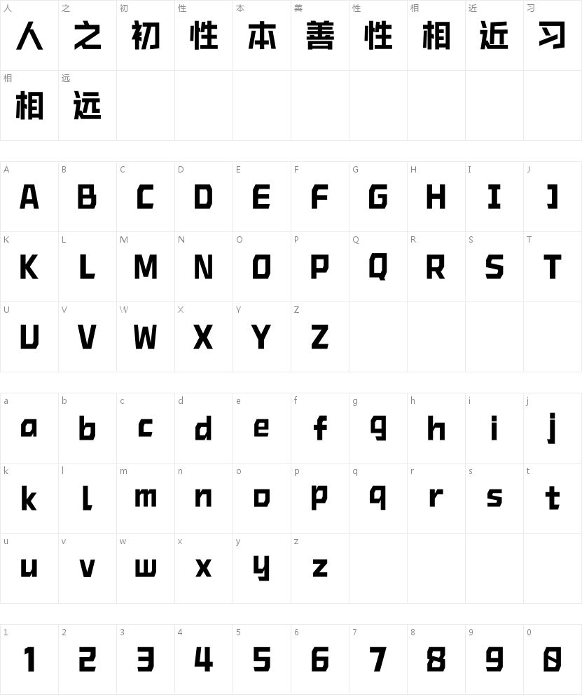 Aa新锐85的字符映射图