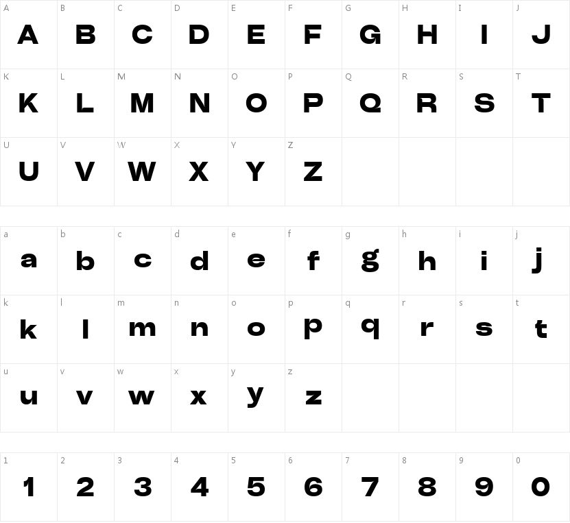 ZY Classical的字符映射图