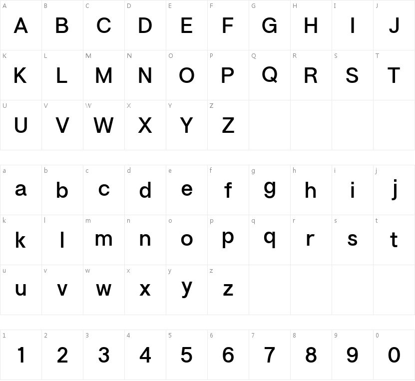 ZY Earnest的字符映射图