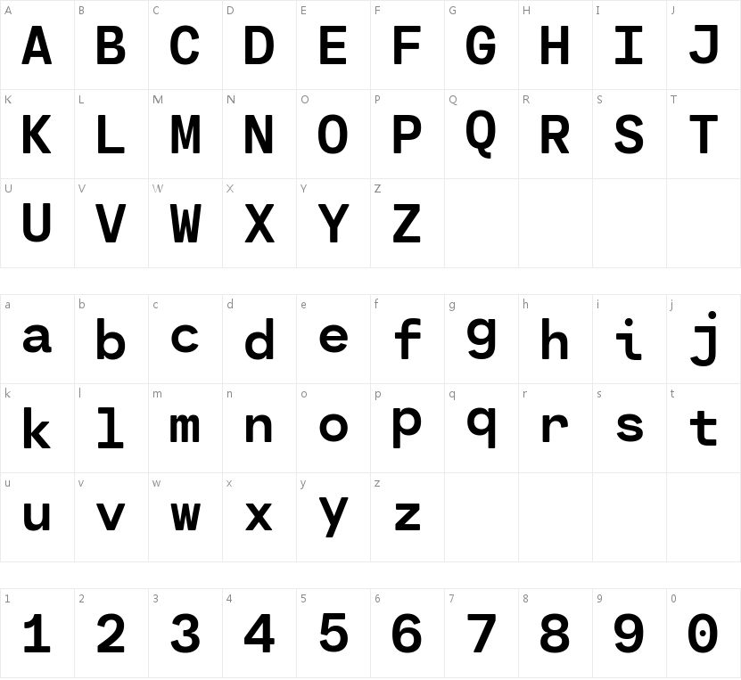 ZY Rhythm的字符映射图