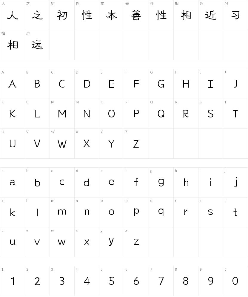 山海星河45W的字符映射图