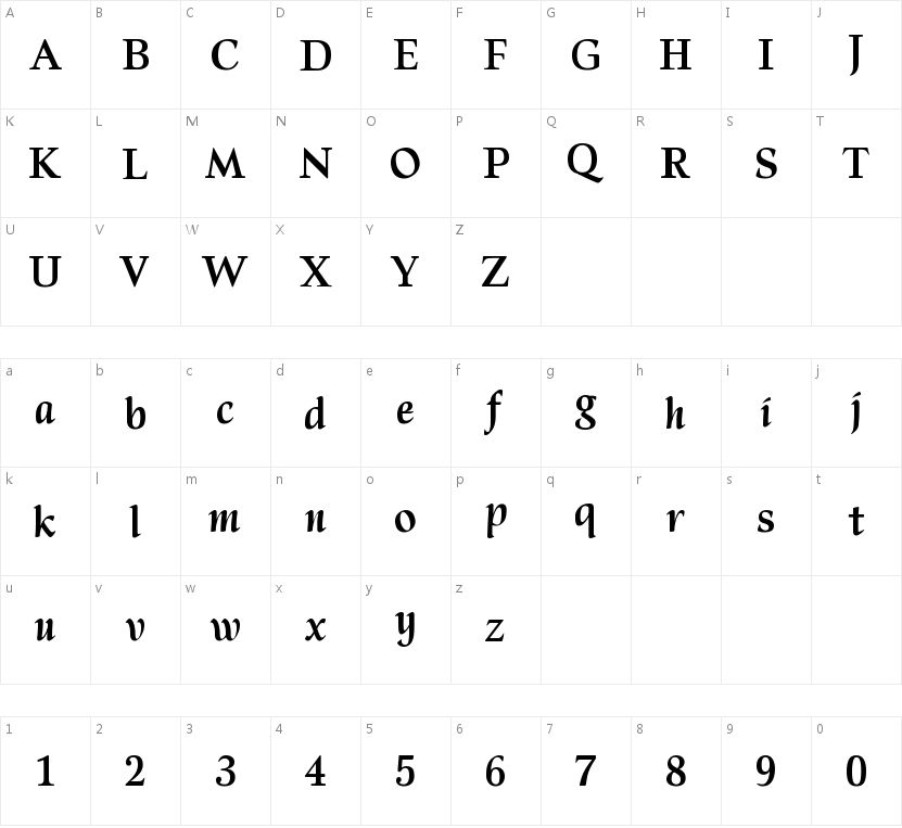 YEFONTColorFonts0831-Color1的字符映射图