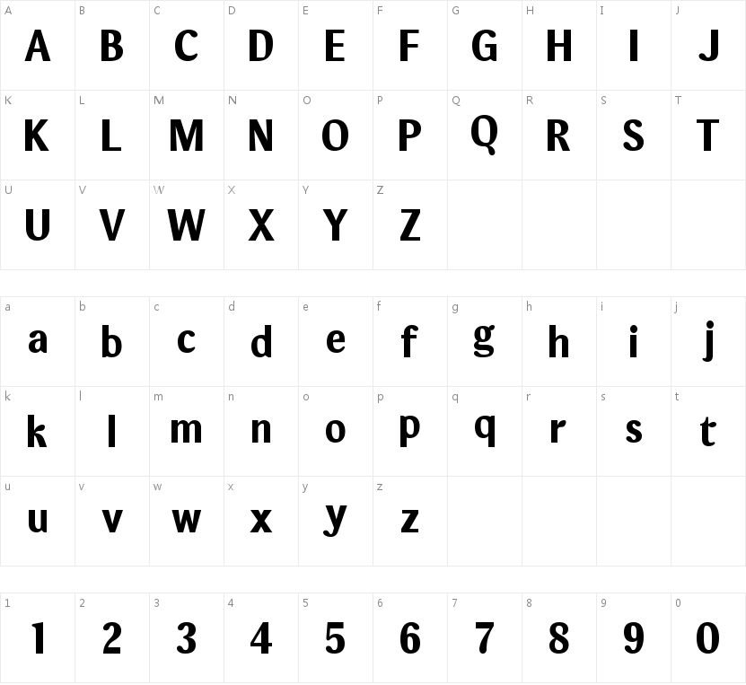 SparkleEN的字符映射图
